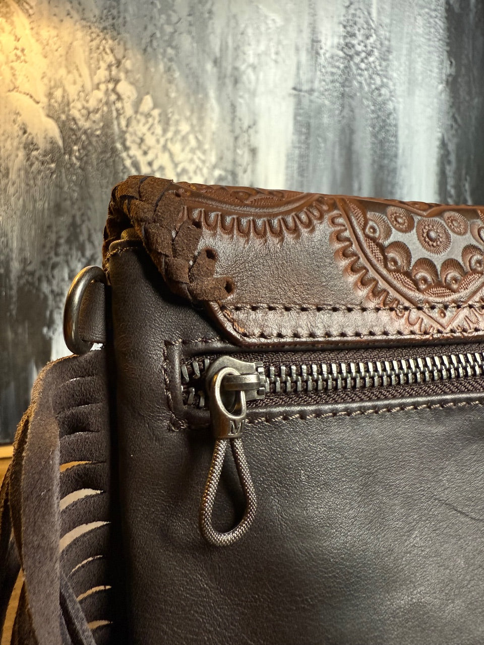 Conquistador Concho Leather Crossbody Bag